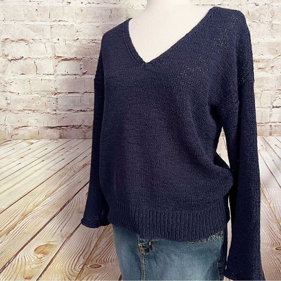 J. Crew flare sleeve loose knit pullover sweater - Picture 1 of 6